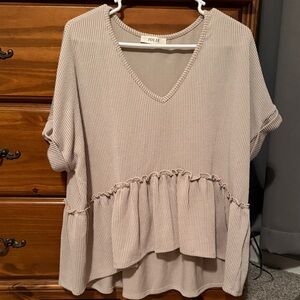 Jolie Women's Cream Ruffle Blouse